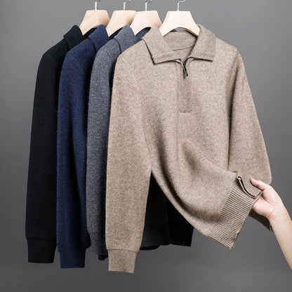 Isaac™ – Weicher, warmer Kaschmirpullover mit Viertelreißverschluss