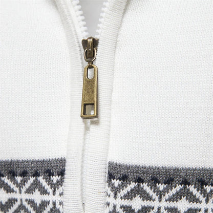 Henry™ - Suéter estiloso Fair Isle com meio zíper