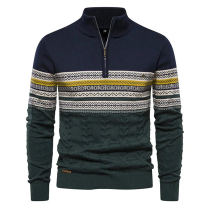 Henry™ - Suéter estiloso Fair Isle com meio zíper