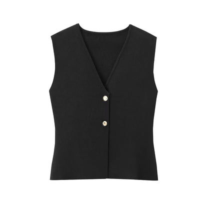Peyton™ - Conjunto elegante de colete e saia de malha de 2 peças
