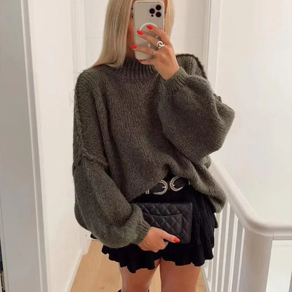 Manon | Lässiger Strickpullover mit halbhohem Kragen