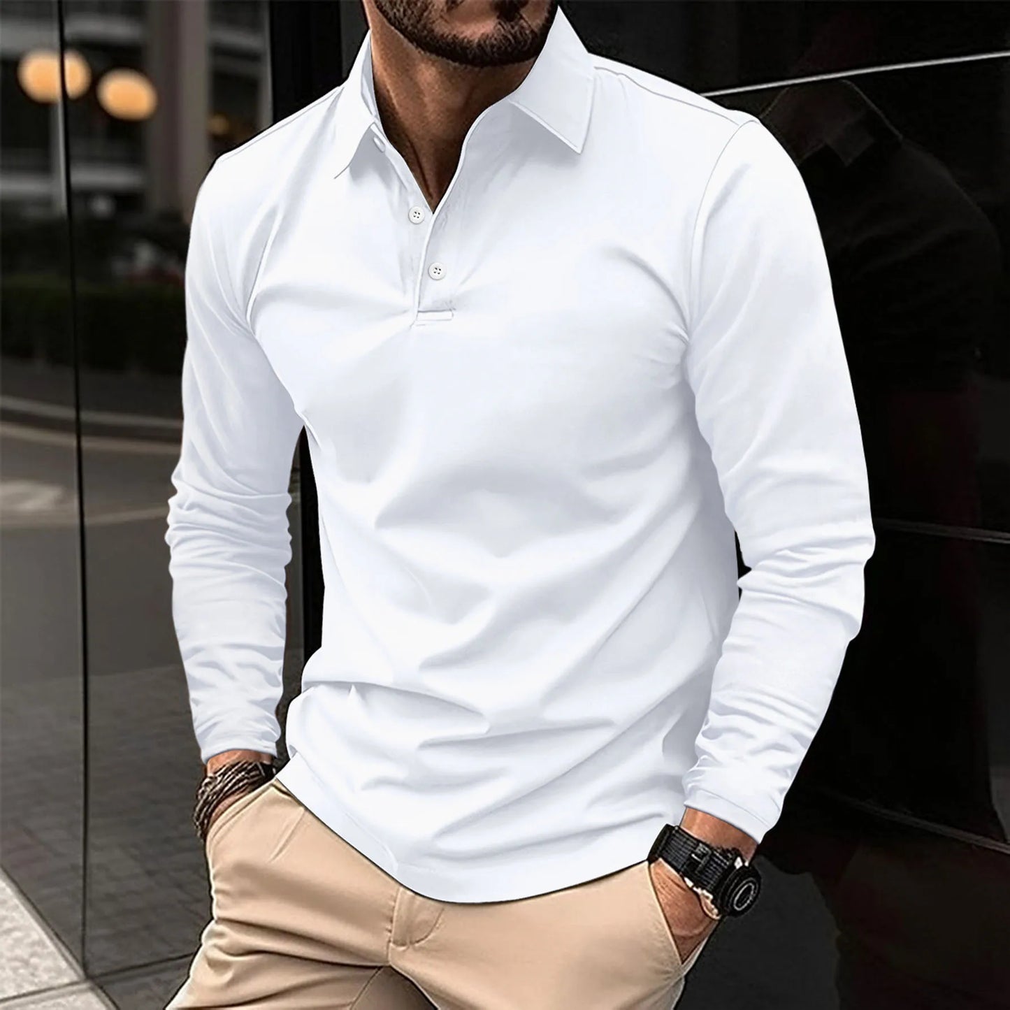 Ethan™ - Polo casual de manga comprida