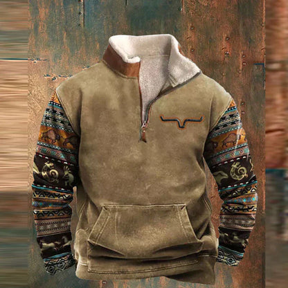 James™ - Bequemer Vintage-Pullover mit Reißverschluss 