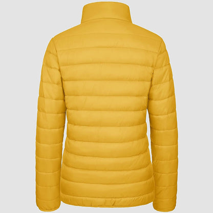 Women's  Lightweight Puffer Jacket Stand Collar Full Zip Quilted Lined Winter Coat