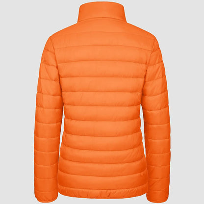 Women's  Lightweight Puffer Jacket Stand Collar Full Zip Quilted Lined Winter Coat