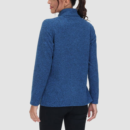 Casaco de lã feminino suéter com zíper completo casaco com bolsos com zíper quente