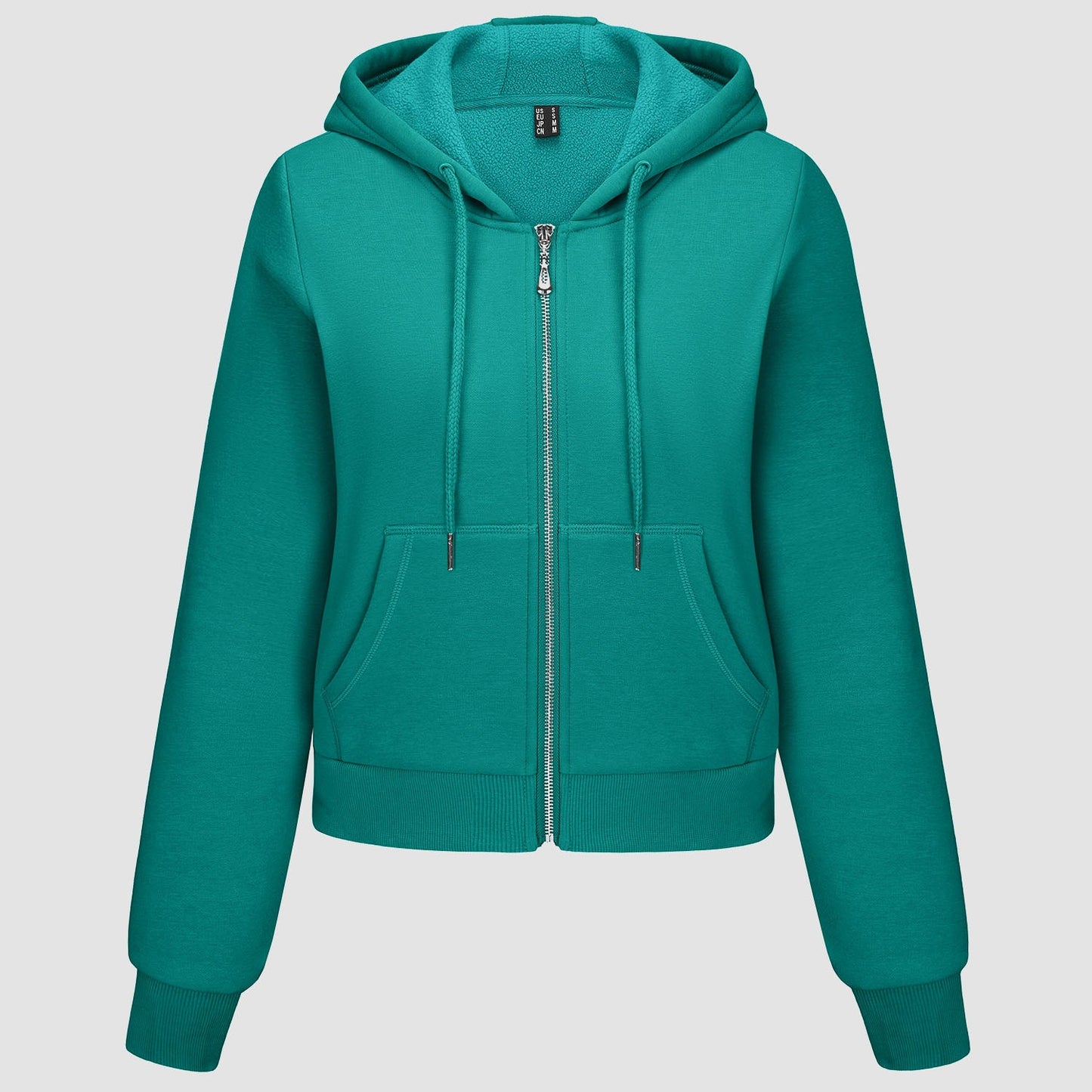 Moletom feminino com capuz, jaqueta bomber feminina, forro de lã, top curto, zíper completo, moletom com capuz para o inverno