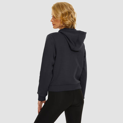 Moletom feminino com capuz, jaqueta bomber feminina, forro de lã, top curto, zíper completo, moletom com capuz para o inverno