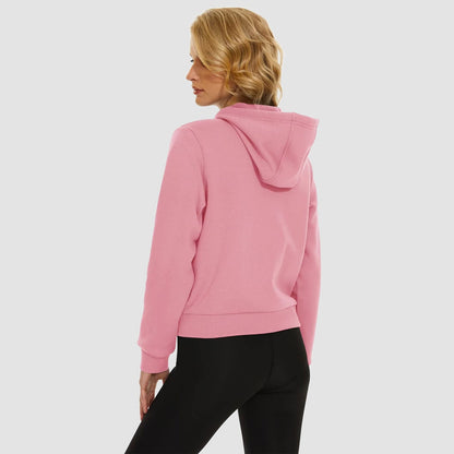 Moletom feminino com capuz, jaqueta bomber feminina, forro de lã, top curto, zíper completo, moletom com capuz para o inverno