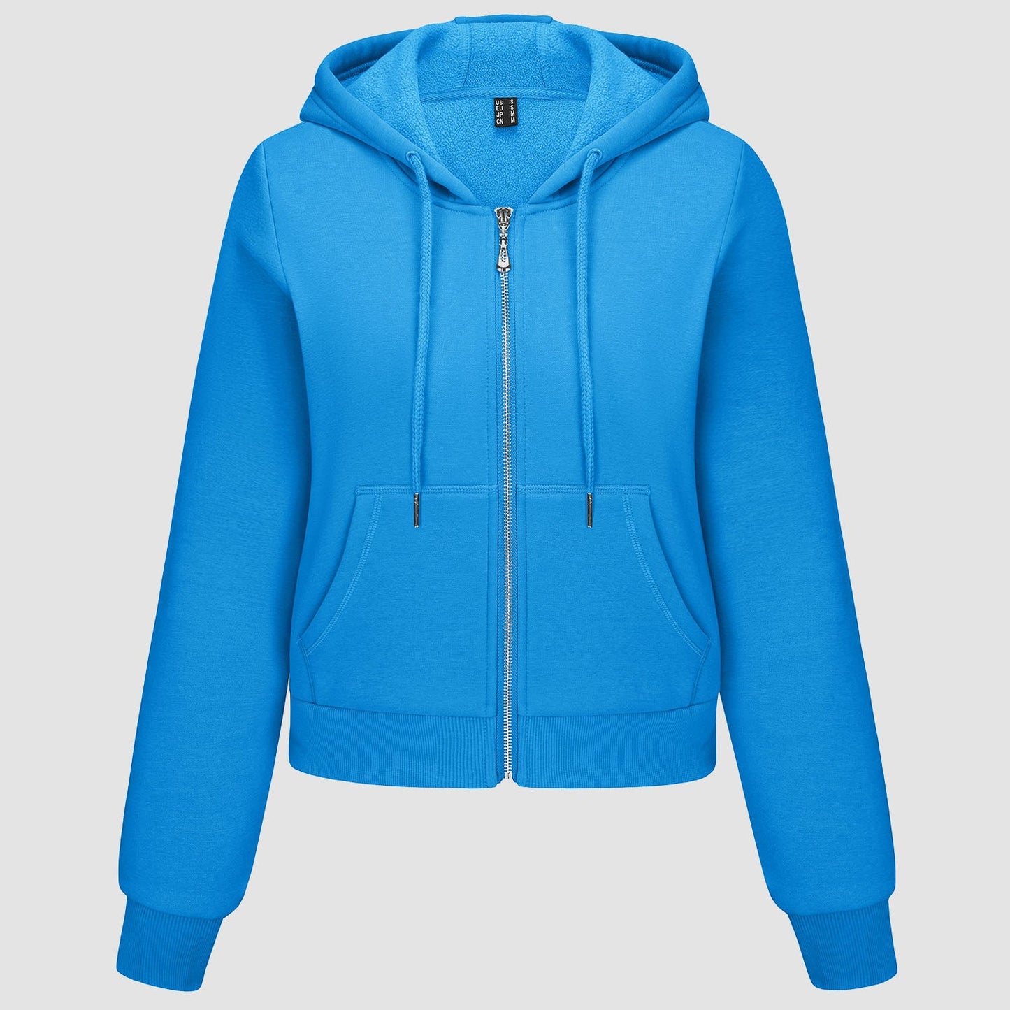 Moletom feminino com capuz, jaqueta bomber feminina, forro de lã, top curto, zíper completo, moletom com capuz para o inverno