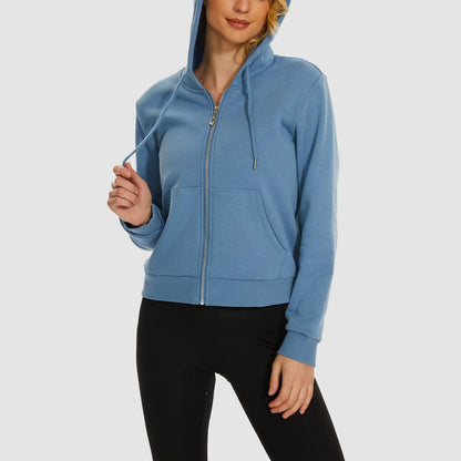 Moletom feminino com capuz, jaqueta bomber feminina, forro de lã, top curto, zíper completo, moletom com capuz para o inverno