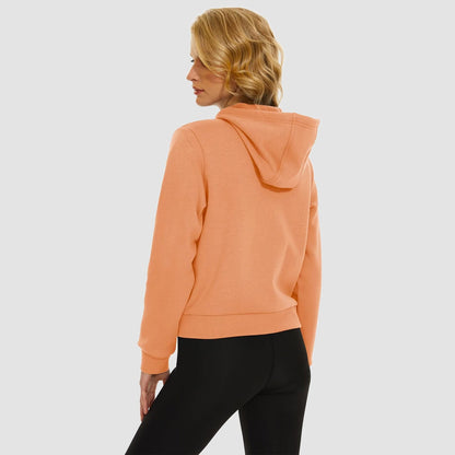 Moletom feminino com capuz, jaqueta bomber feminina, forro de lã, top curto, zíper completo, moletom com capuz para o inverno