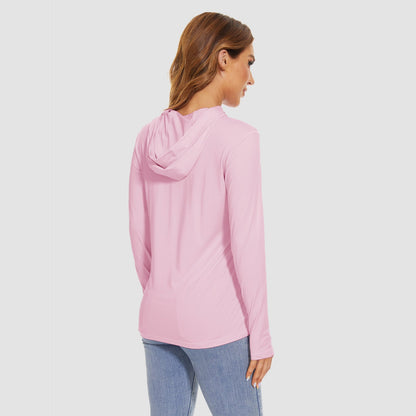 Women's Mint Hoodie Shirts UPF 50+ Sun Protection Long Sleeve UV Shirt Fishing Hiking Athletic Shirts with Thumb Hole
