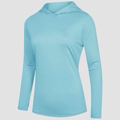 Women's Mint Hoodie Shirts UPF 50+ Sun Protection Long Sleeve UV Shirt Fishing Hiking Athletic Shirts with Thumb Hole