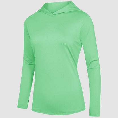 Women's Mint Hoodie Shirts UPF 50+ Sun Protection Long Sleeve UV Shirt Fishing Hiking Athletic Shirts with Thumb Hole