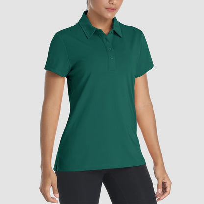 Women's Polo Shirts 4 Buttons Casual T-Shirts Quick Dry Short Sleeve Golf Shirt