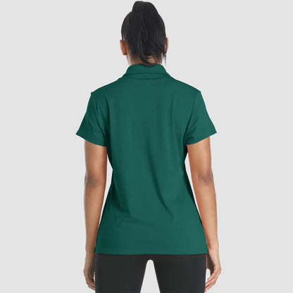 Women's Polo Shirts 4 Buttons Casual T-Shirts Quick Dry Short Sleeve Golf Shirt