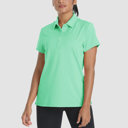 Women's Polo Shirts 4 Buttons Casual T-Shirts Quick Dry Short Sleeve Golf Shirt