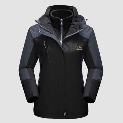 Women's Waterproof 3-in-1 Ski Jacket - Winter Snow Coat with Fleece Liner