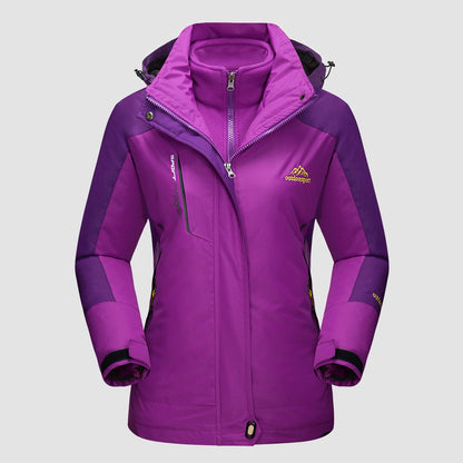 Women's Waterproof 3-in-1 Ski Jacket - Winter Snow Coat with Fleece Liner