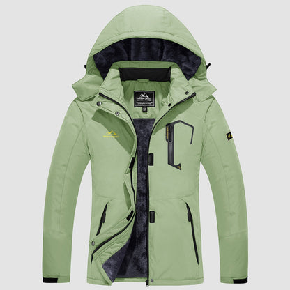 Women's Water-Resistant Fleece Ski Jacket with 4 Pockets - Warm Parka
