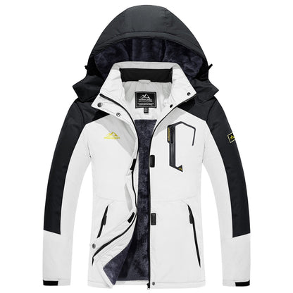 Women's Water-Resistant Fleece Ski Jacket with 4 Pockets - Warm Parka