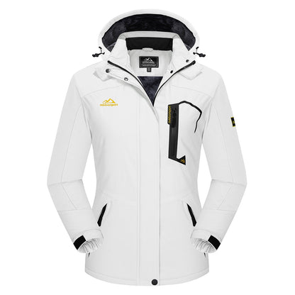 Women's Water-Resistant Fleece Ski Jacket with 4 Pockets - Warm Parka