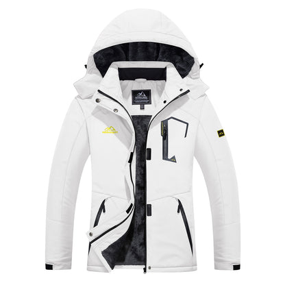 Women's Water-Resistant Fleece Ski Jacket with 4 Pockets - Warm Parka