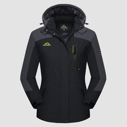 Women's Water-Resistant Fleece Ski Jacket with 4 Pockets - Warm Parka