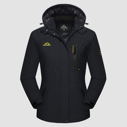Women's Water-Resistant Fleece Ski Jacket with 4 Pockets - Warm Parka