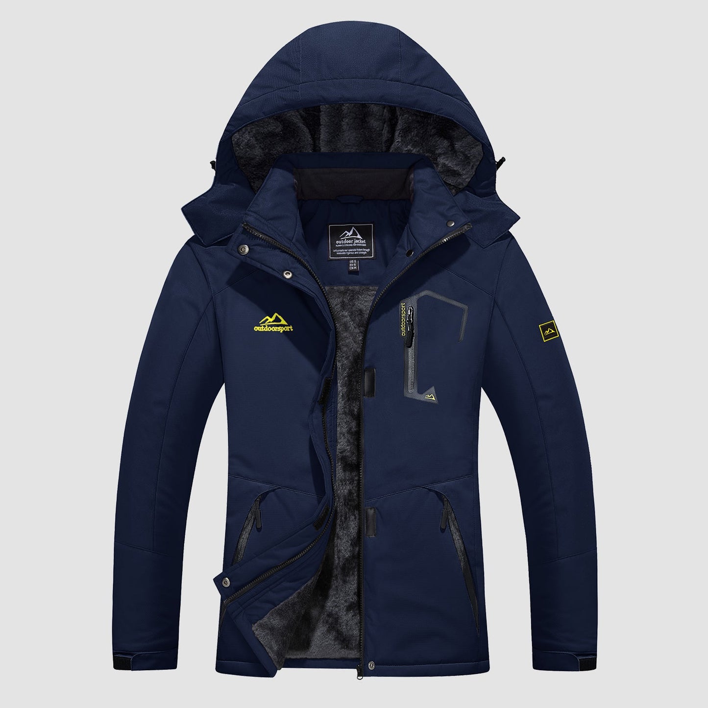 Women's Water-Resistant Fleece Ski Jacket with 4 Pockets - Warm Parka