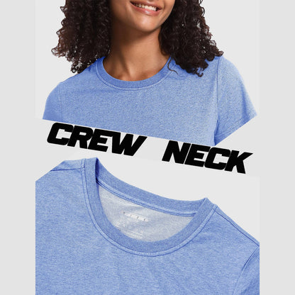 Womens Cotton Crewneck T Shirts Short Sleeve Breathable Basic Tee for Women Summer Casual Tops