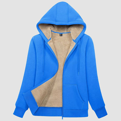 Womens Zip Up Hoodie Sherpa Lined Fleece Jacket Winter Warm Jacket