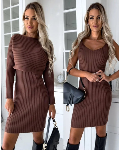 Scarlett™ – Stilvolles zweiteiliges Set (Kleid und Pullover)