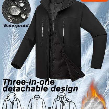 Women'S Warm Casual Jacket Liner Can Be Worn Alone Waterproof Windproof Outdoor Sports Three-in-one Rushing Jacket