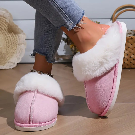 Hausschuhe aus Wildlederimitat – Warmes Fleece, Plüsch, geschlossene Zehenpartie für Paare für Herbst und Winter