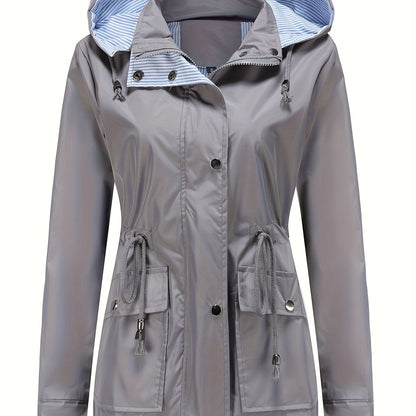 2025 New Autumn And Winter Detachable Hooded Trench Coat for Women, Plus Size Stylish Casual Outdoor Raincoat.