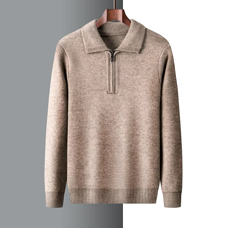 Isaac™ – Weicher, warmer Kaschmirpullover mit Viertelreißverschluss