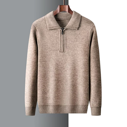 Isaac™ – Weicher, warmer Kaschmirpullover mit Viertelreißverschluss