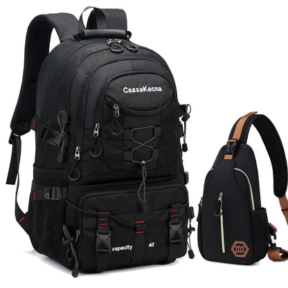 CASAKEMCA 10.57gal Lightweight Nylon Travel Backpack with USB Charging Port - Waterproof, Adjustable Straps, Multiple Compartments, Ideal for Hiking & Camping - Perfect Gift for Men & Women, Backpack for Travel