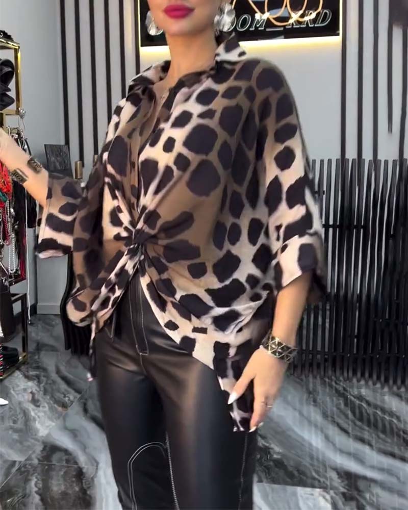 Amelia™ - Blusa Elegante Estampa Leopardo