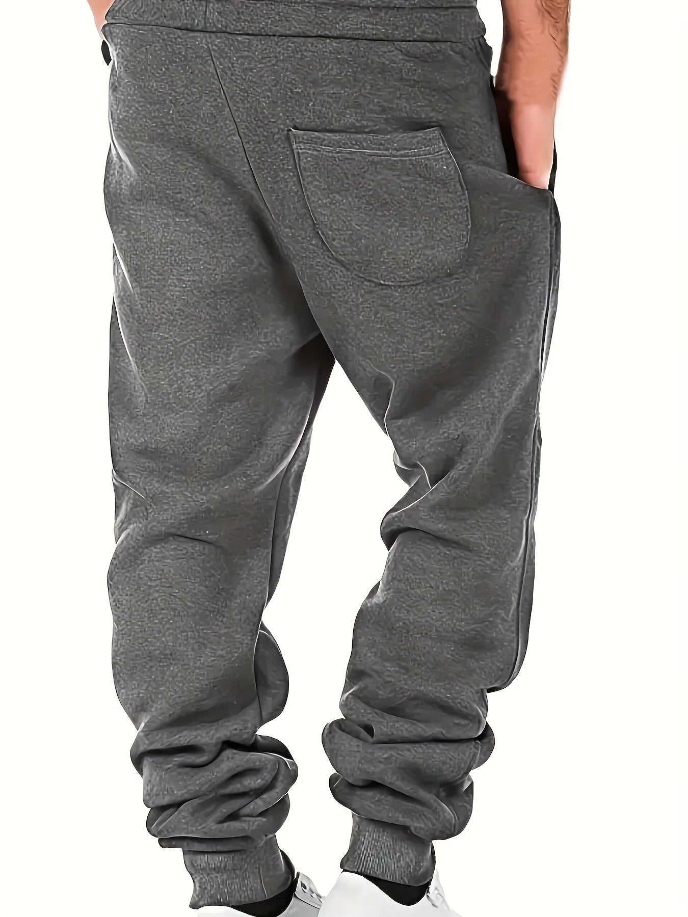 Calças de moletom masculinas com cordão, calças de moletom casuais com bolsos