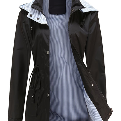 2025 New Autumn And Winter Detachable Hooded Trench Coat for Women, Plus Size Stylish Casual Outdoor Raincoat.
