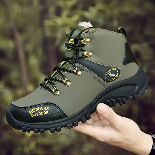 Thermo-Wanderschuhe für Herren mit Plüschfutter, rutschfeste Sneaker mit Fußgewölbeunterstützung für den Außenbereich