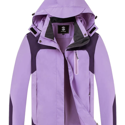 Womens Waterproof Rain Jacket Lightweight Active Outdoor Raincoat With Removable Hood