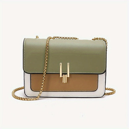 Bolsa de ombro com aba da moda, bolsa feminina com fivela decorativa e alça larga