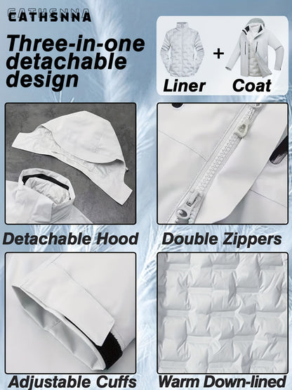 Women'S Warm Casual Jacket Liner Can Be Worn Alone Waterproof Windproof Outdoor Sports Three-in-one Rushing Jacket