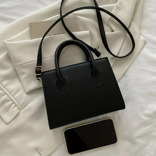 Bolsa quadrada da moda - Mini bolsa transversal, bolsa de ombro minimalista com alça superior