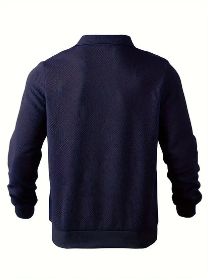 Erick | Vintage-Pullover mit Reißverschluss und geometrischem Design
