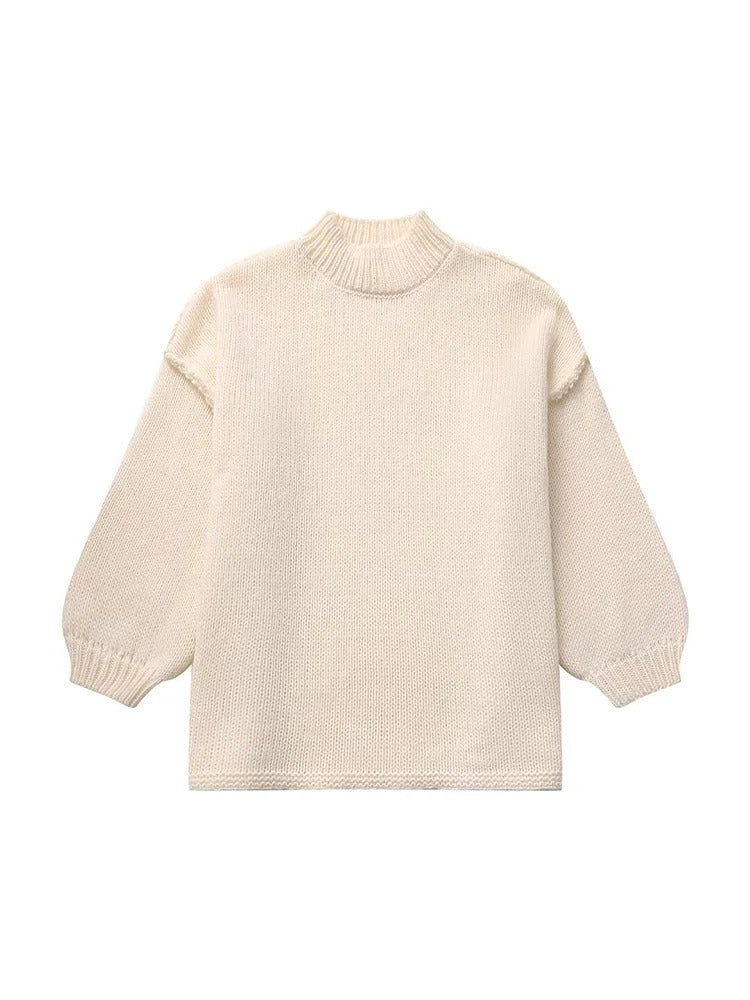 Manon | Lässiger Strickpullover mit halbhohem Kragen